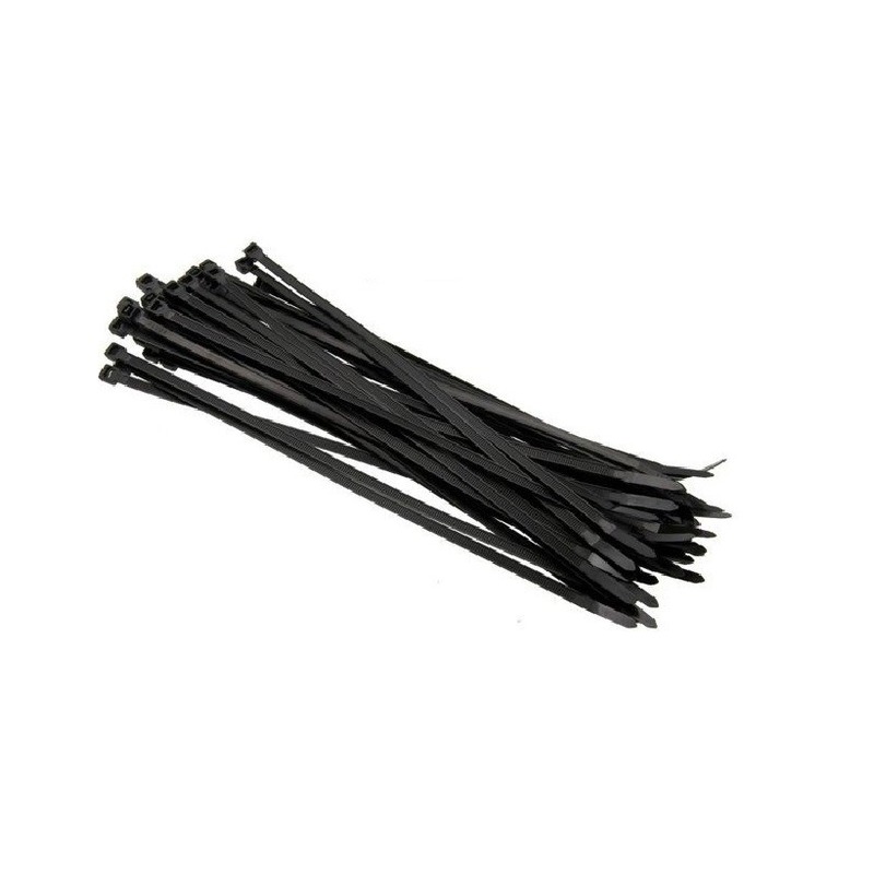 100x kabelbinders tie-wraps zwart 3,6 x 200 mm