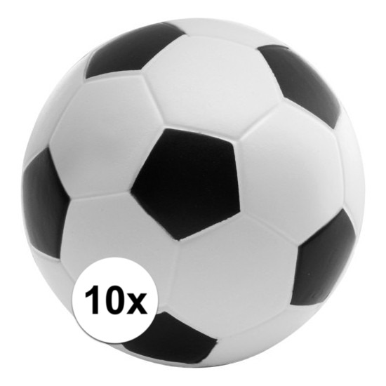 10x Anti-stressballen voetbal 6,1 cm