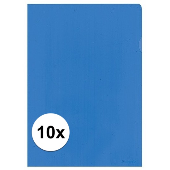 10x Insteekmap blauw A4 formaat 21 x 30 cm