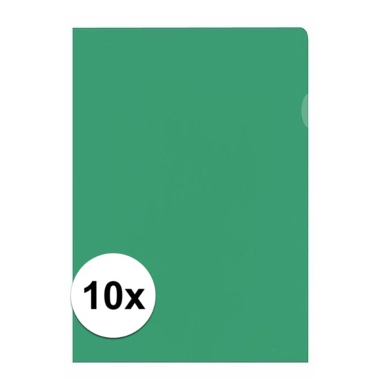 10x Insteekmap groen A4 formaat 21 x 30 cm