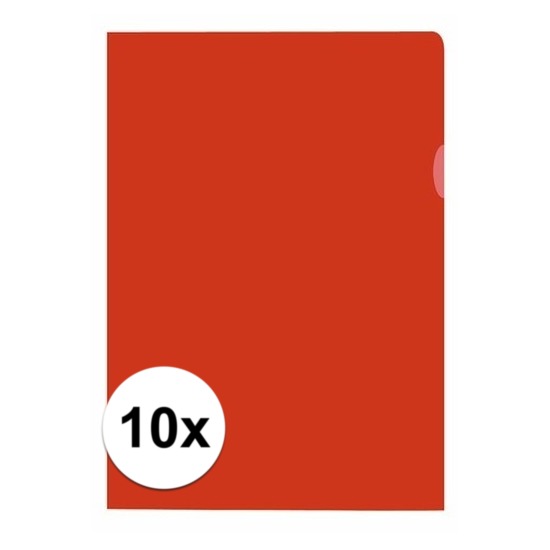 10x Insteekmap rood A4 formaat 21 x 30 cm