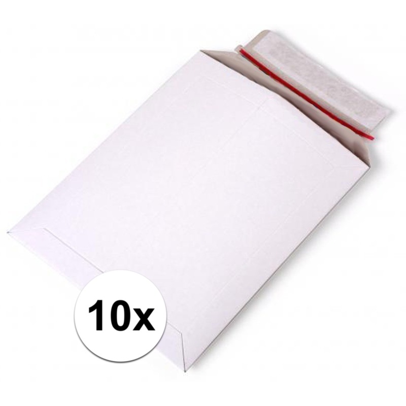 10x Kartonnen enveloppen wit A4 38 x 26 cm