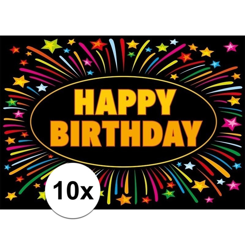 10x Verjaardag wenskaart Happy Birthday