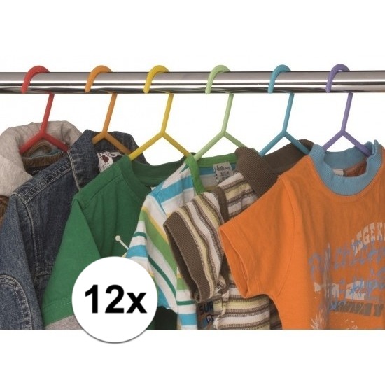 12x Plastic kinder kledinghangers