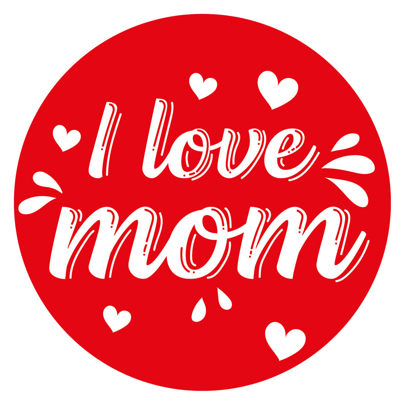 15x Onderzetters I love mom Moederdag onderleggers