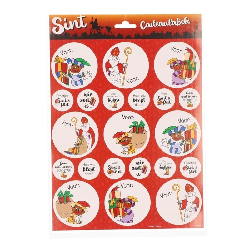 18x Sinterklaas cadeau sticker labels