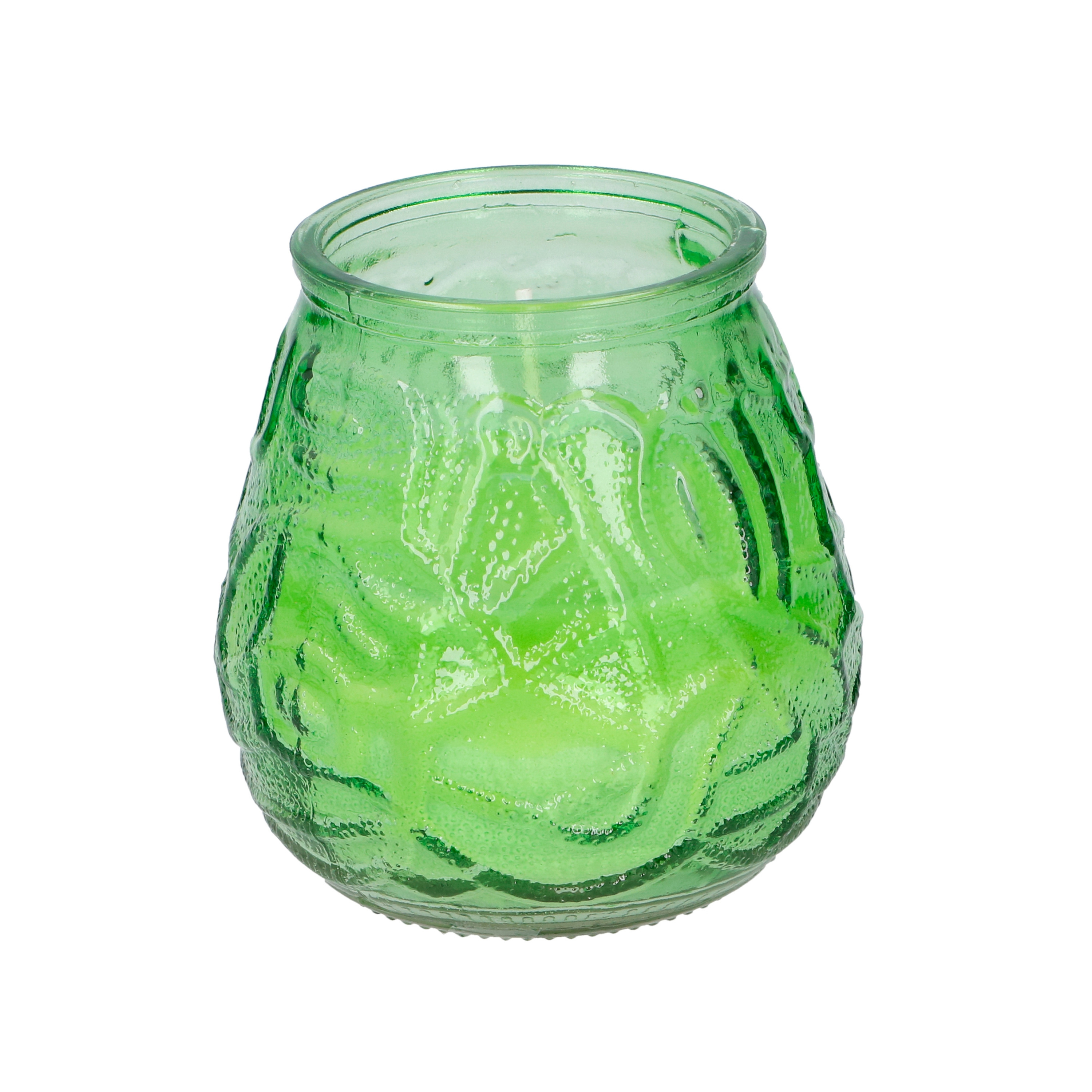 1x Citronella lowboy tafelkaarsen 10 cm groen glas