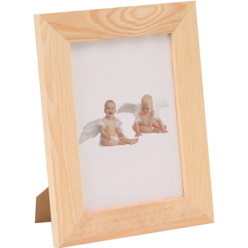 1x DIY houten fotolijstje 17,5 x 22,5 cm hobby/knutselmateriaal