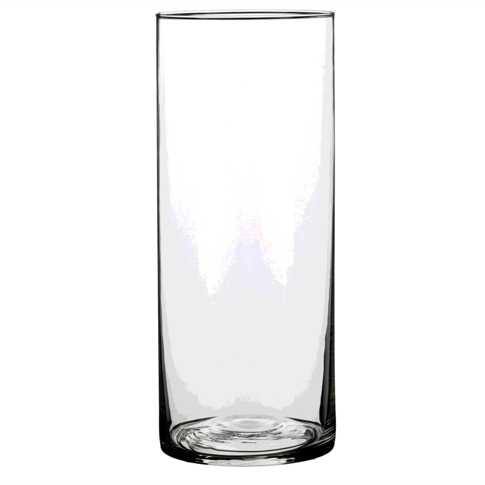 1x Glazen cilinder vaas/vazen 25 cm rond