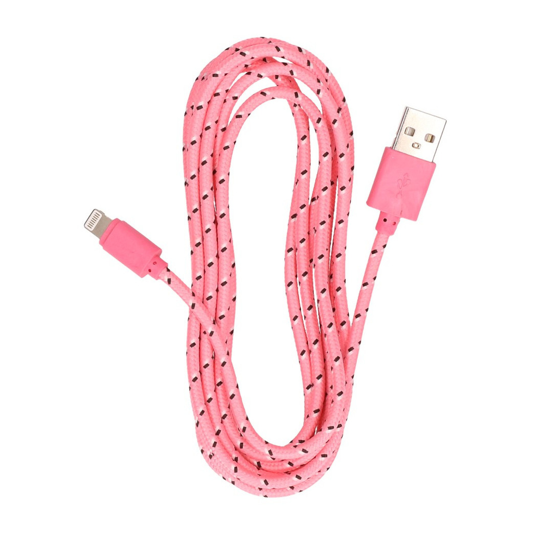 1x iPhone USB oplaadkabels 2 meter roze
