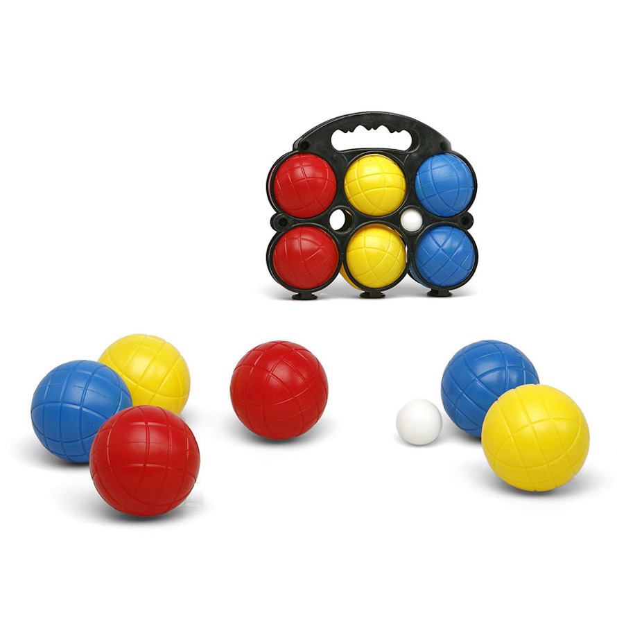 1x Jeu de boules sets met 6 gekleurde ballen in draagtas