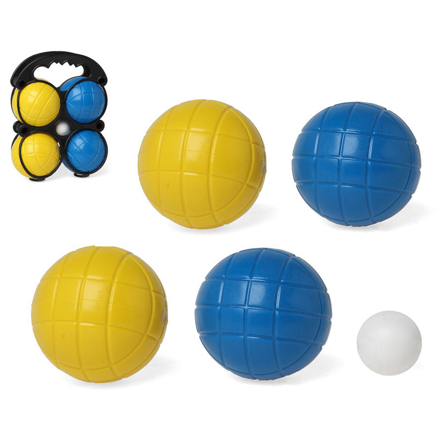 1x Kleine jeu de boules sets met 4 gekleurde ballen in draagtas