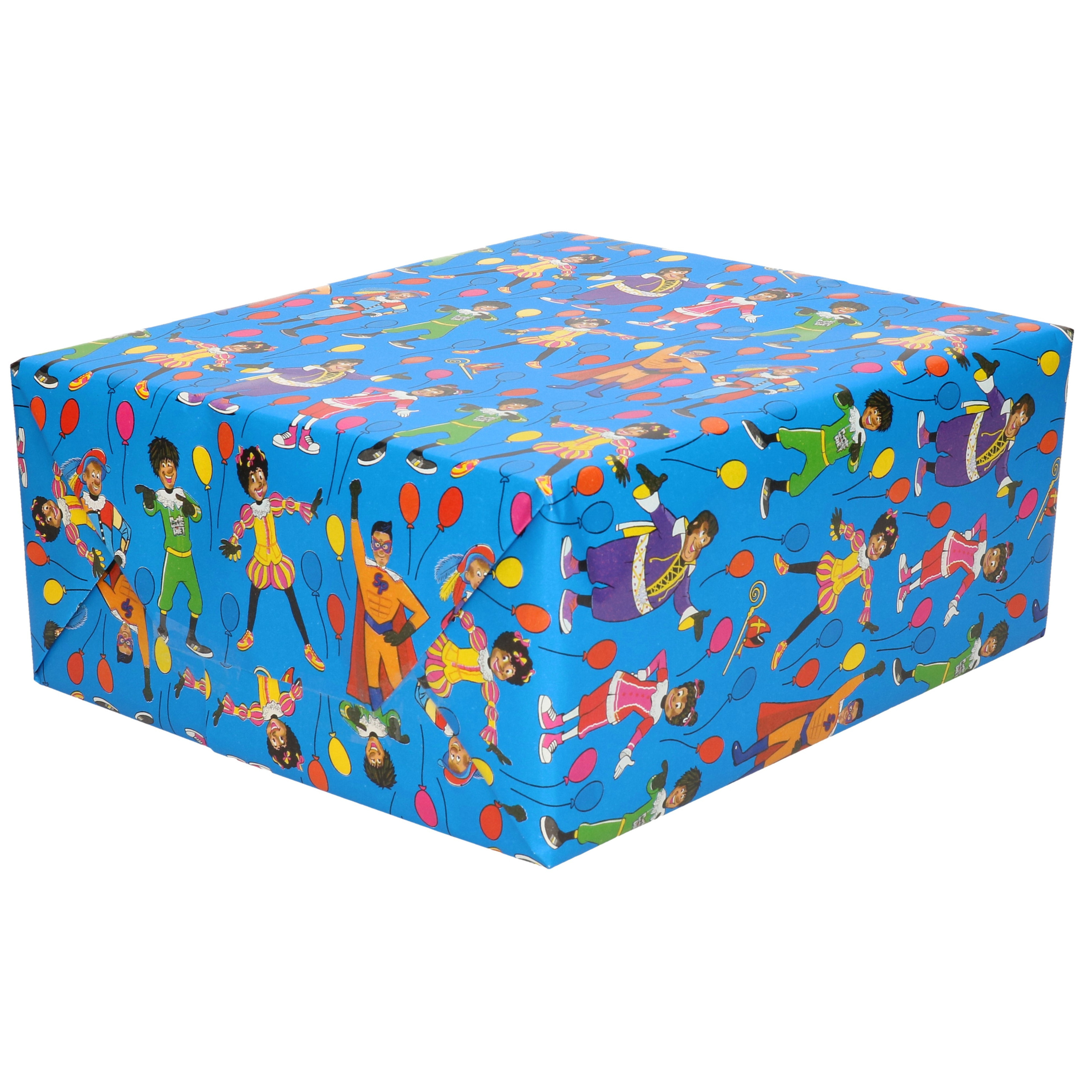 1x Rollen inpakpapier/cadeaupapier Club van Sinterklaas blauw 200 x 70 cm