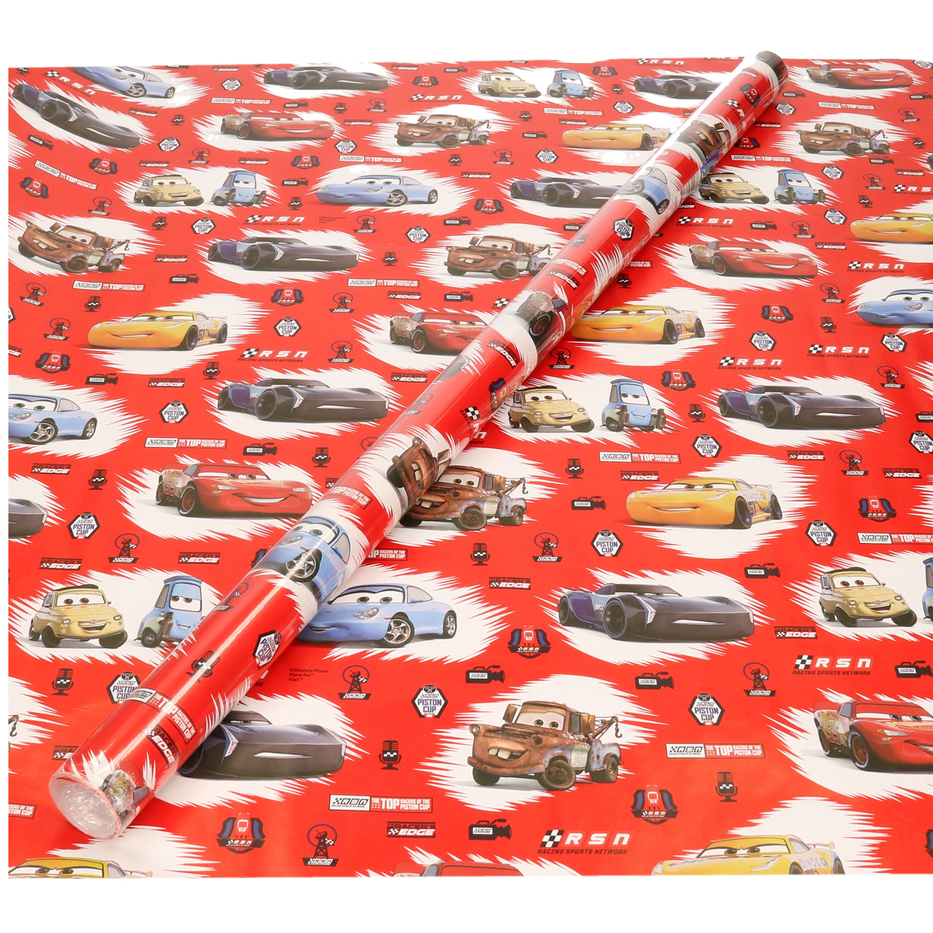 1x Rollen Inpakpapier/cadeaupapier Disney Cars rood 200 x 70 cm