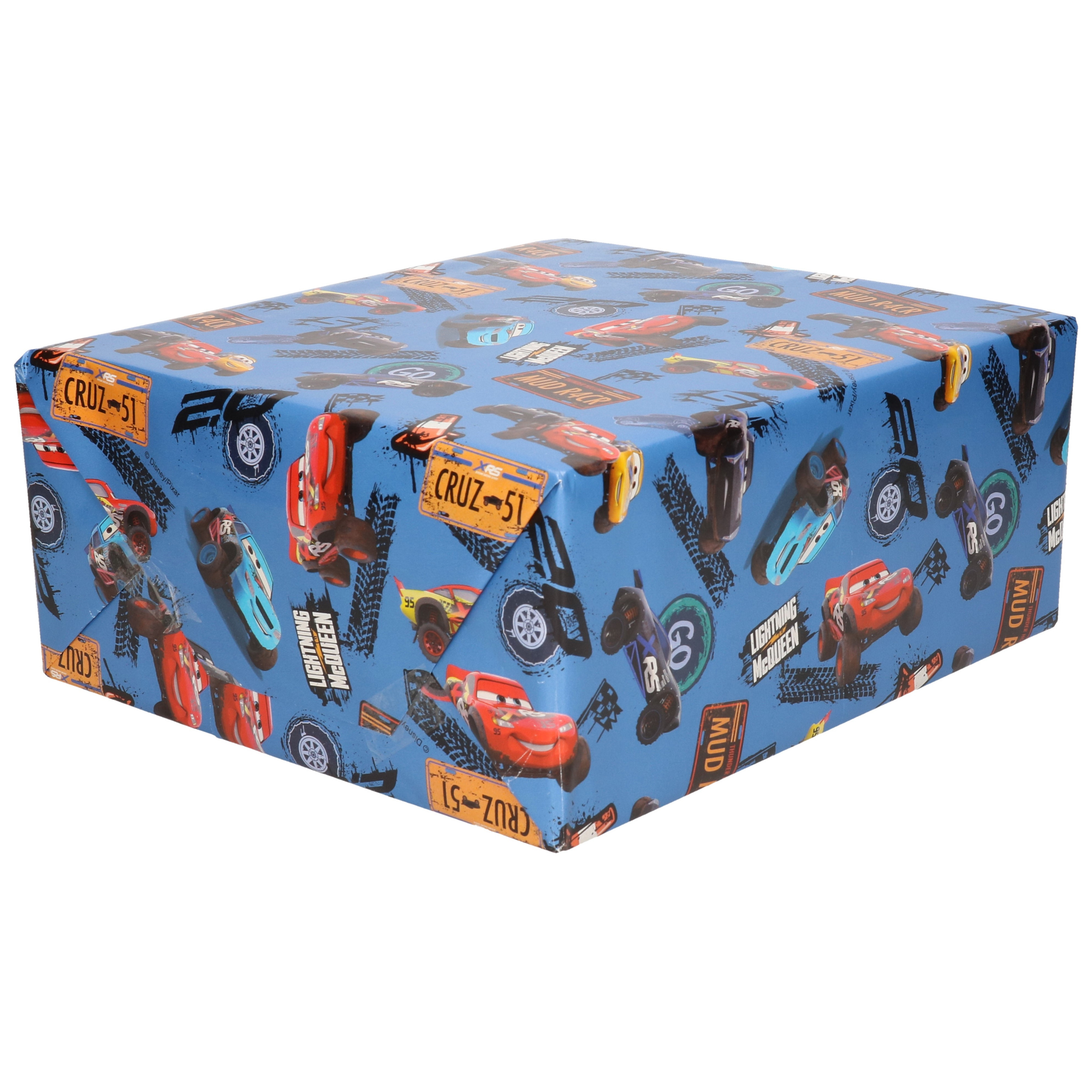 1x Rollen inpakpapier/cadeaupapier Disney Cars XRS blauw 200x70 cm
