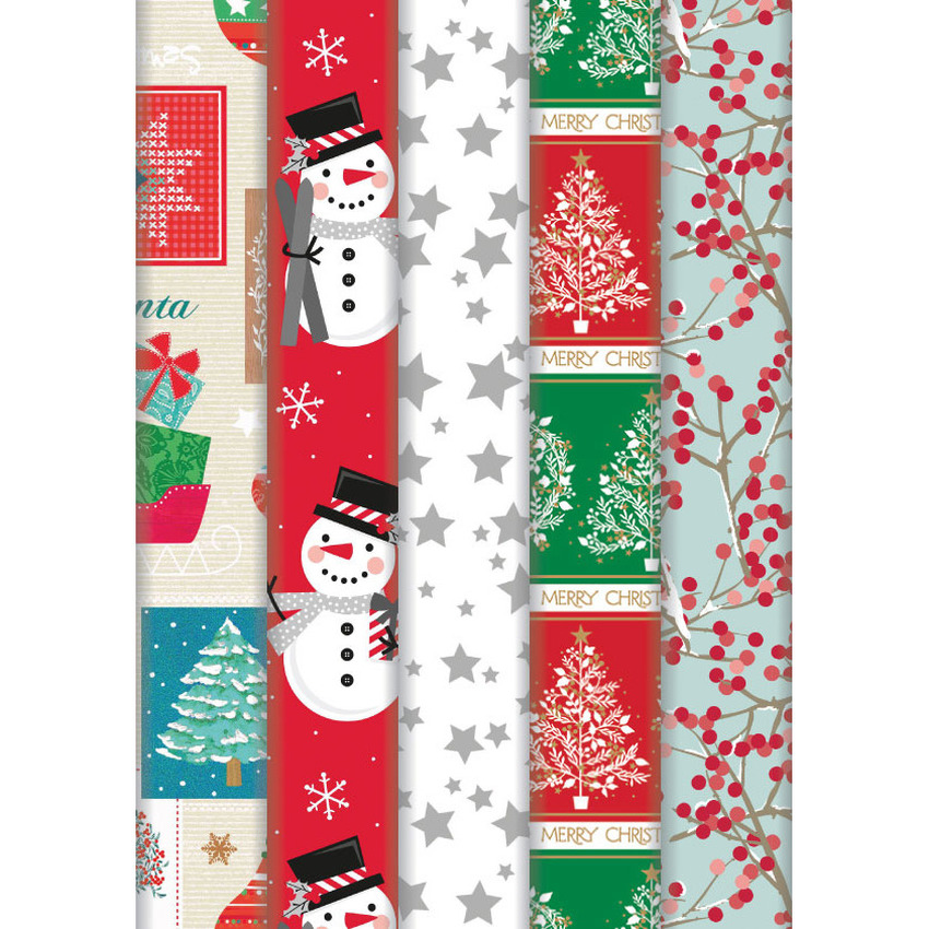1x Rollen Kerst inpakpapier/cadeaupapier sneeuwpop 2 x 0,7 meter