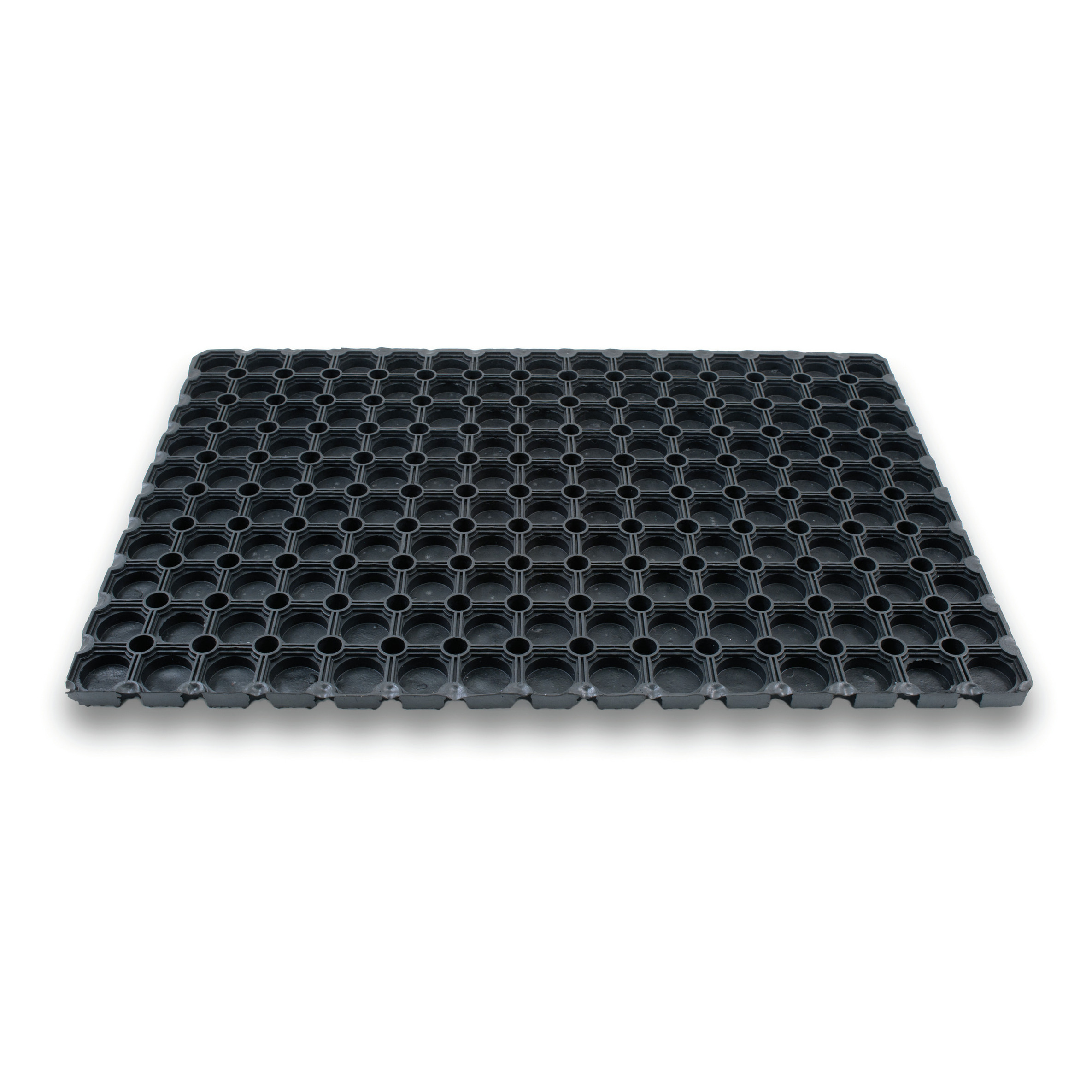 1x Rubberen deurmatten/schoonloopmatten zwart 40 x 60 cm rechthoekig