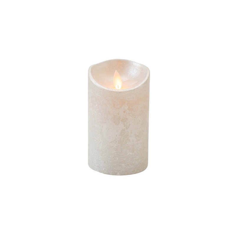 1x Zilveren LED kaarsen / stompkaarsen met bewegende vlam 12,5 cm