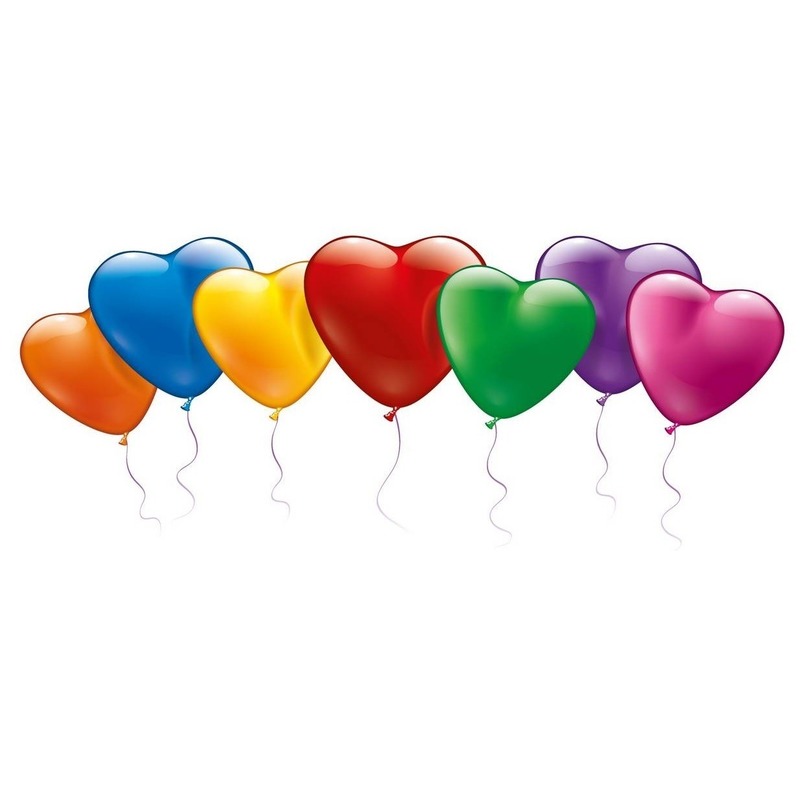 20x hartjes vormige kleurige ballonnen