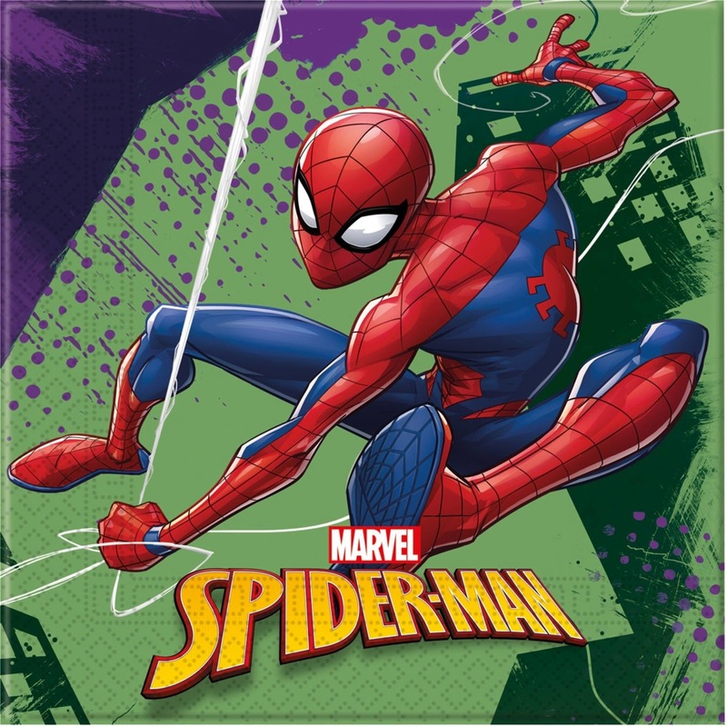 20x Marvel Spiderman themafeest servetten 33 x 33 cm