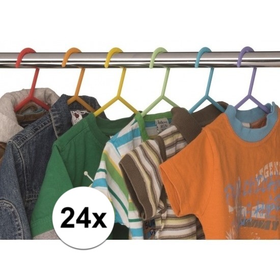 24x Plastic kinder kledinghangers
