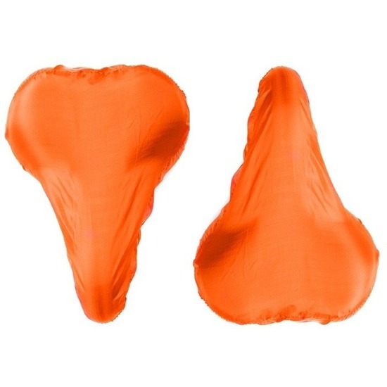 2x Oranje hoes voor om fietszadel met PVC coating