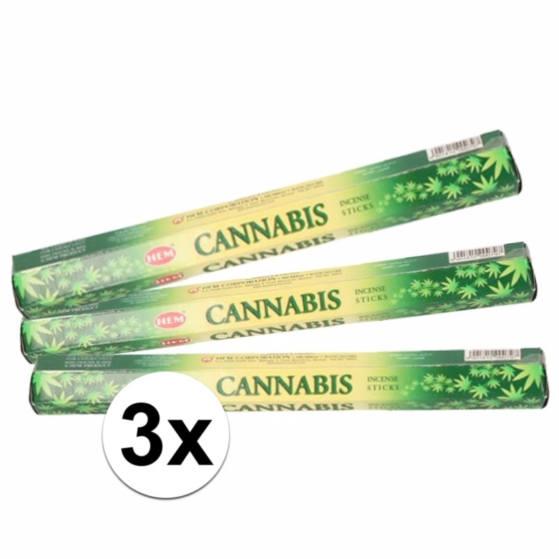 3 pakjes wierook stokjes Cannabis