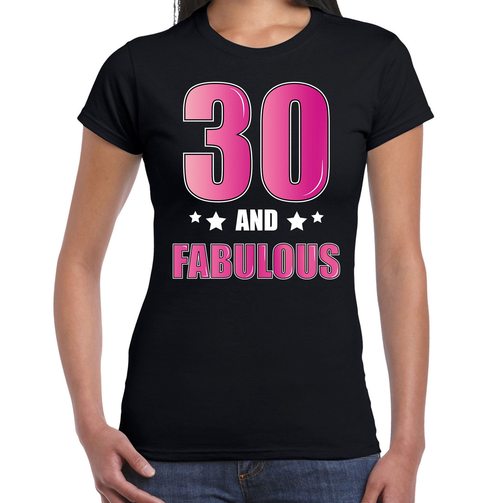 30 and fabulous verjaardag cadeau t-shirt / shirt 30 jaar zwart voor dames