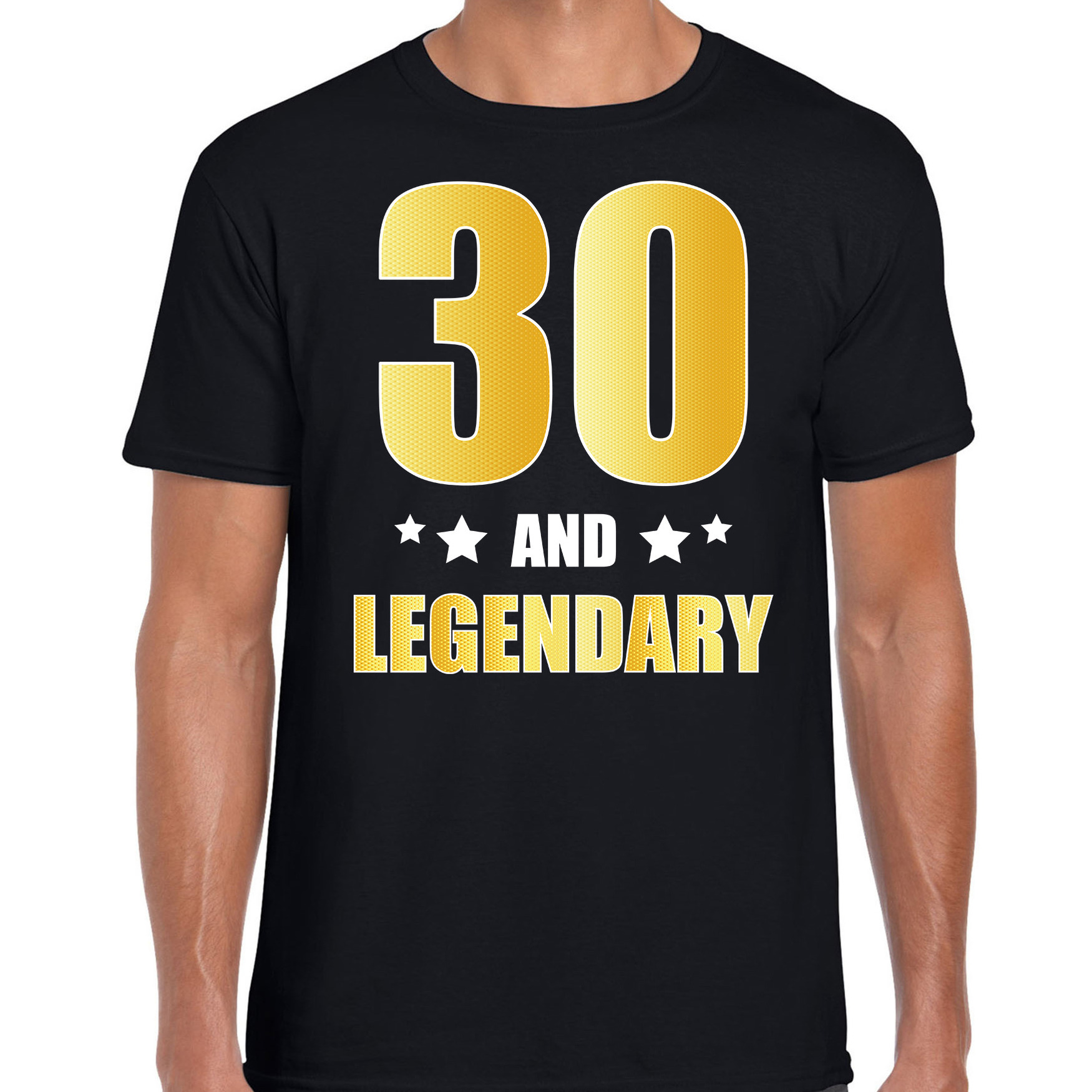 30 and legendary verjaardag cadeau t-shirt goud 30 jaar zwart voor heren