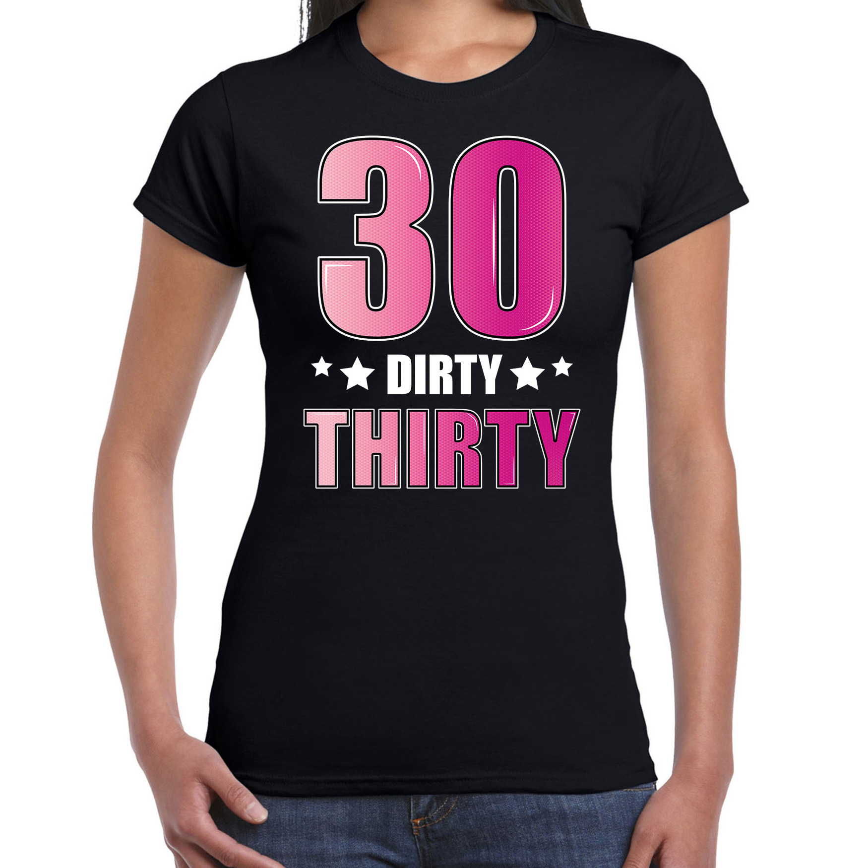 30 Dirty thirty verjaardag fout cadeau t-shirt / shirt 30 jaar zwart voor dames