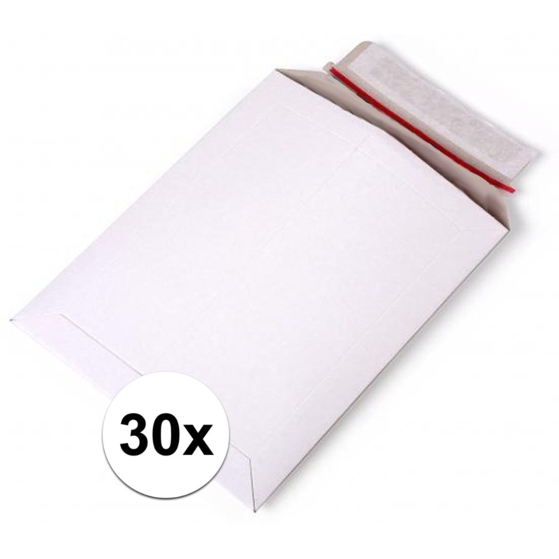 30x Kartonnen enveloppen wit A4 38 x 26 cm