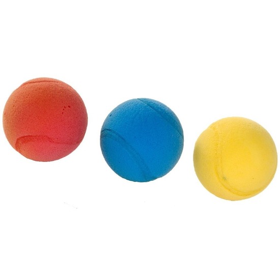 3x Foam/soft ballen gekleurd 7 cm