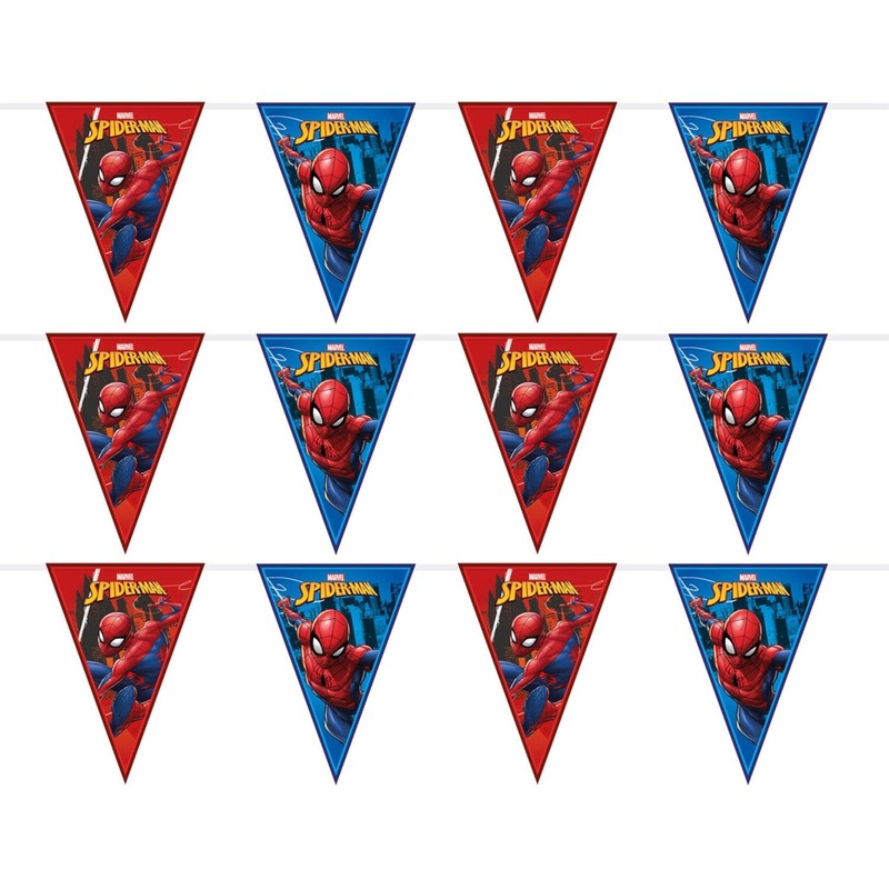 3x Marvel Spiderman themafeest vlaggenlijnen 230 cm