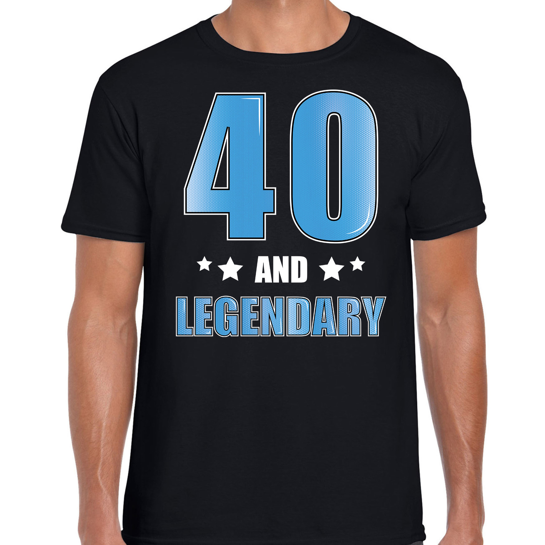 40 and legendary verjaardag cadeau t-shirt 40 jaar zwart voor heren
