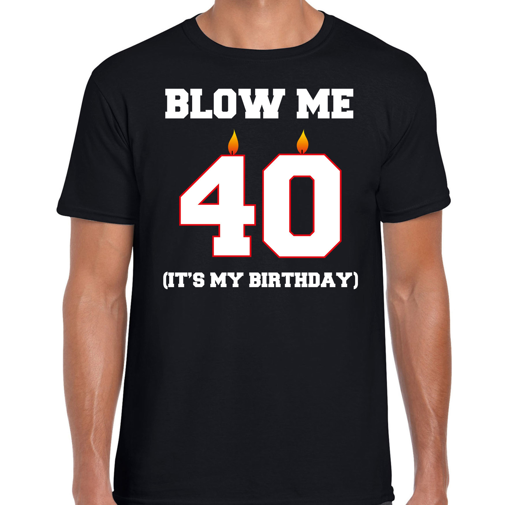 40 jaar verjaardag cadeau t-shirt blow me its my birthday zwart voor heren