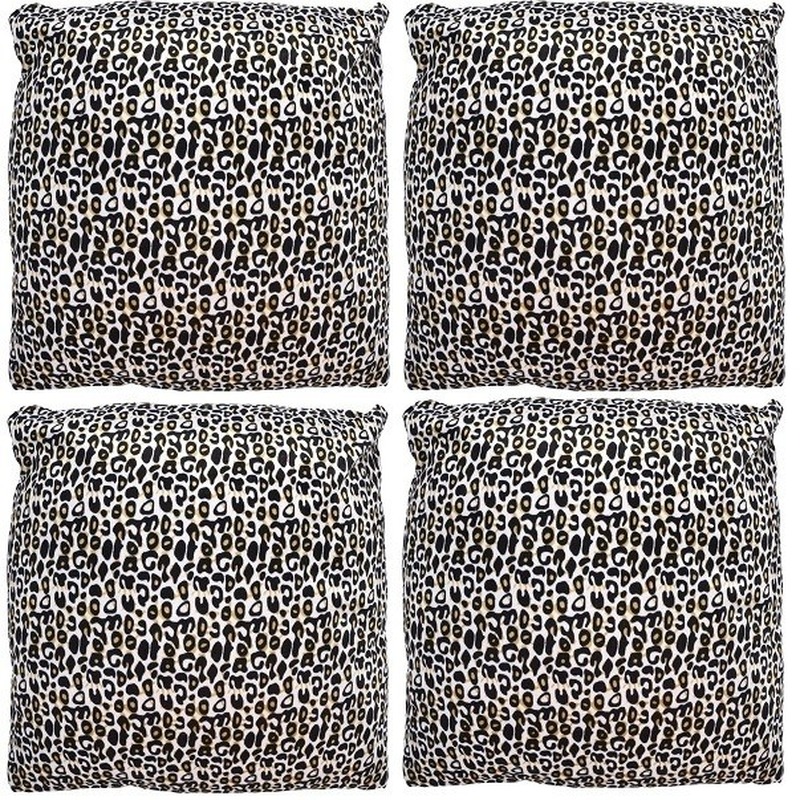 4x Sierkussens met cheetah dierenprint 45 cm