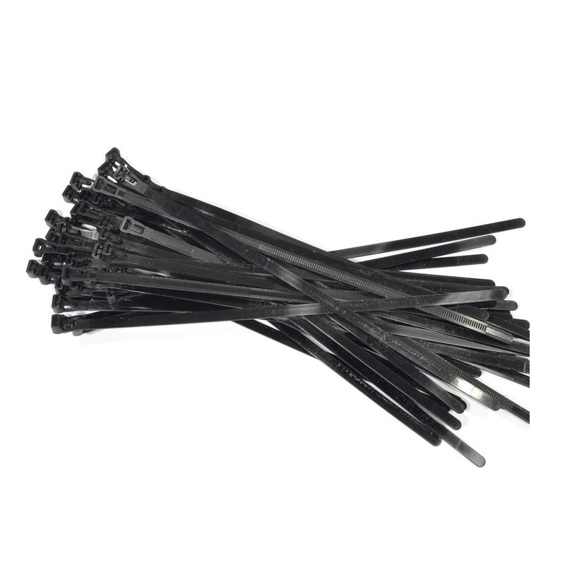 50x kabelbinders tie-wraps loskoppelbaar zwart 7.6 x 300 mm