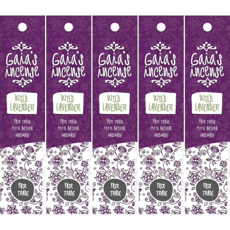 5x Gaias Incense luxe wierook stokjes wilde lavendel geur