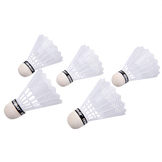 5x stuks Witte badminton shuttles