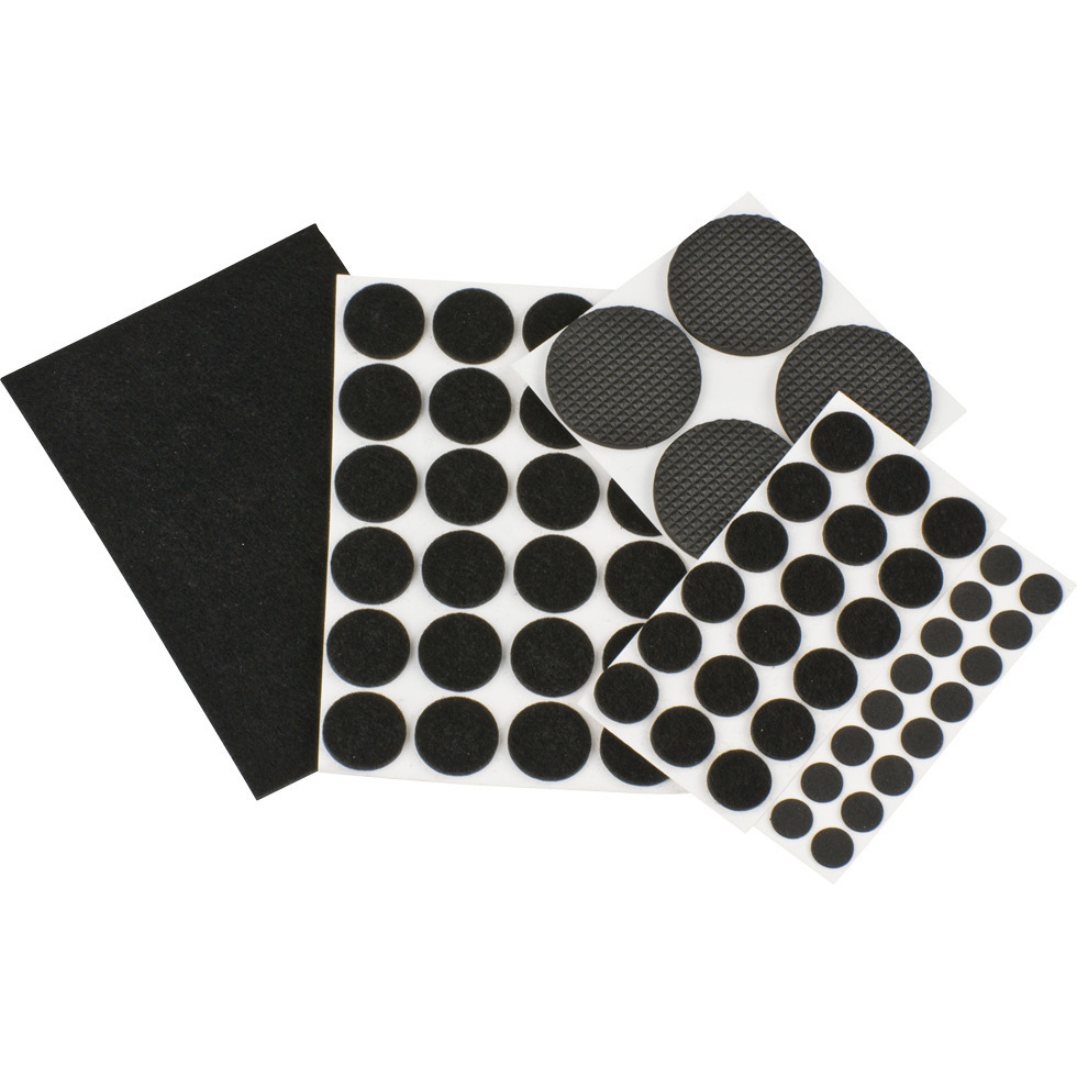 63x stuks meubelvilten / anti-kras viltjes rond zwart en wit