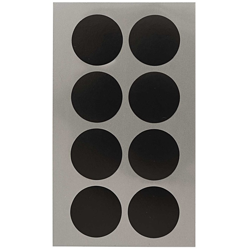 64x Zwarte ronde sticker etiketten 25 mm
