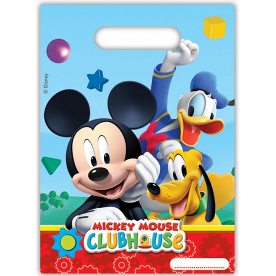 6x stuks Mickey Mouse feestzakjes/uitdeelzakjes