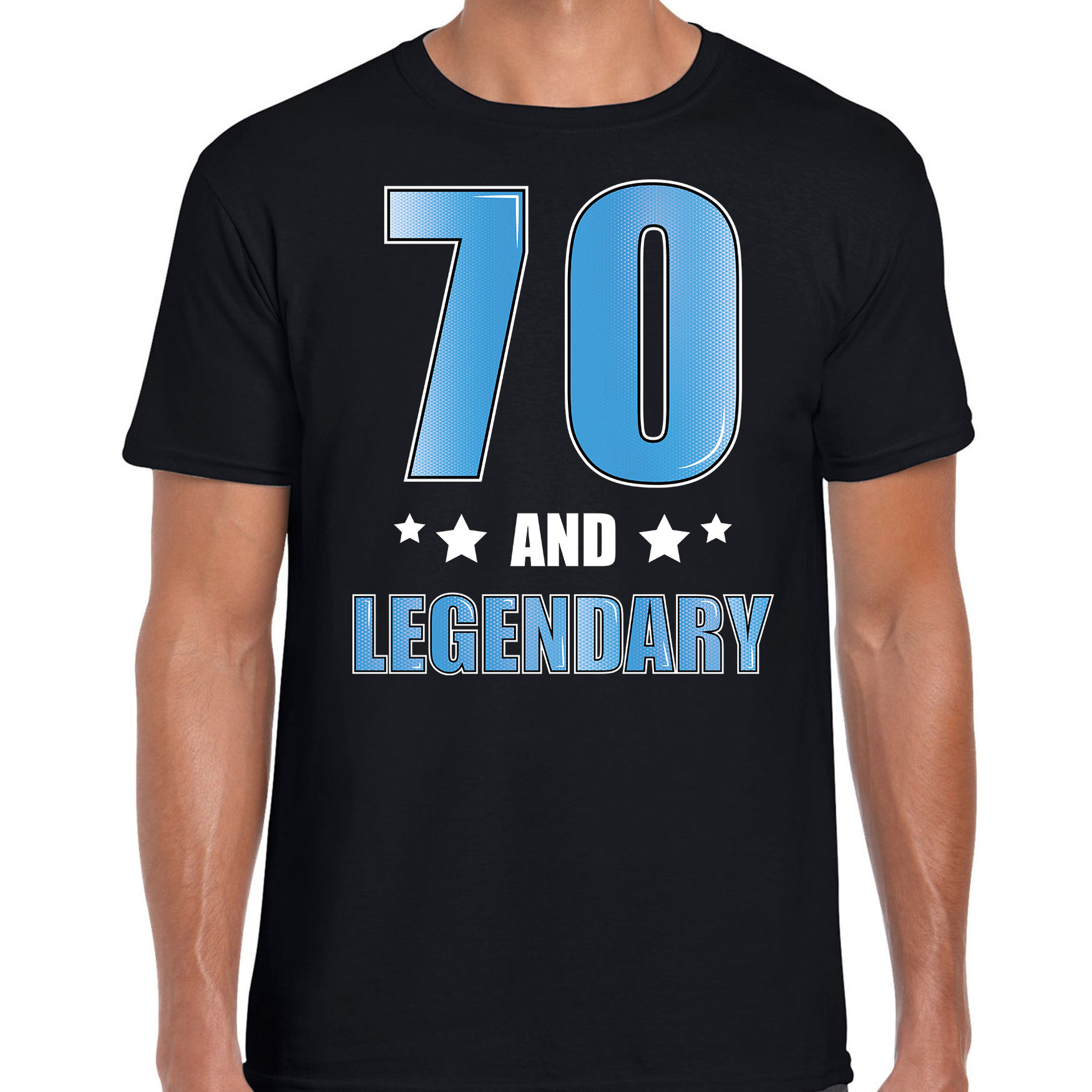 70 and legendary verjaardag cadeau t-shirt / shirt 70 jaar zwart voor heren