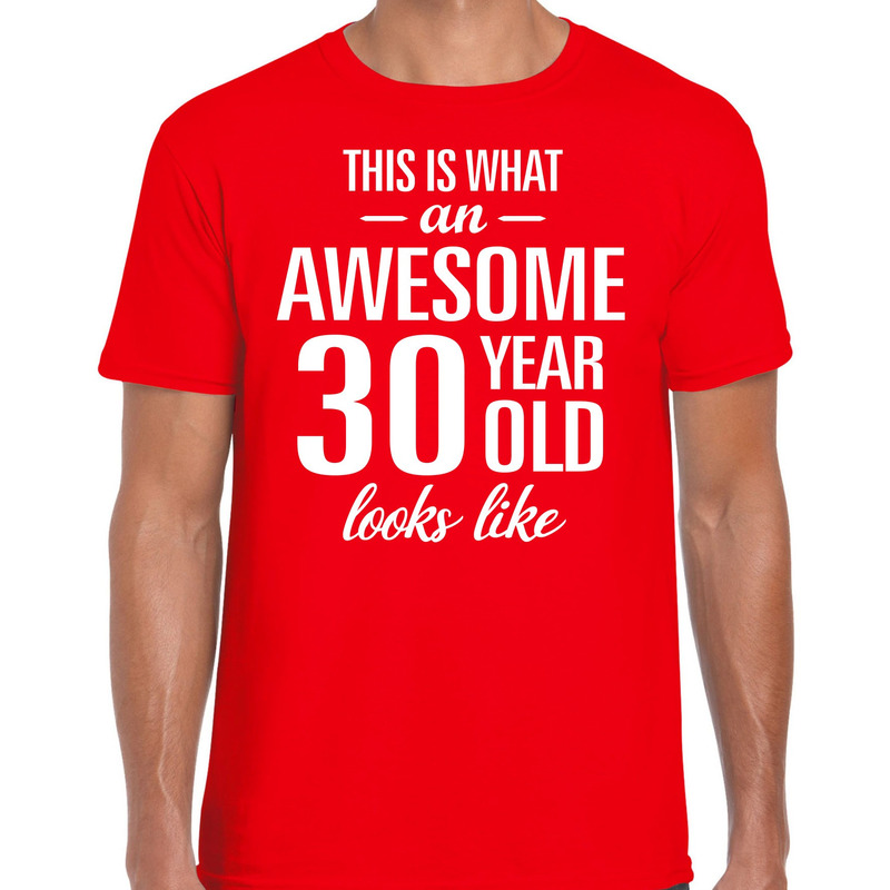 Awesome 30 year / 30 jaar cadeau t-shirt rood heren