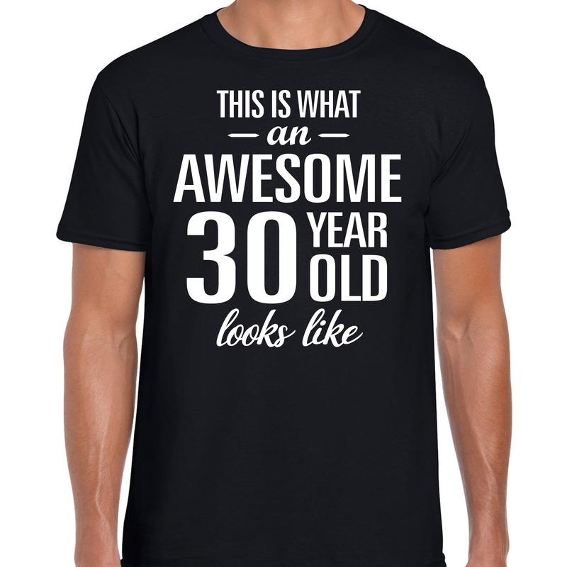 Awesome 30 year / 30 jaar cadeau t-shirt zwart heren