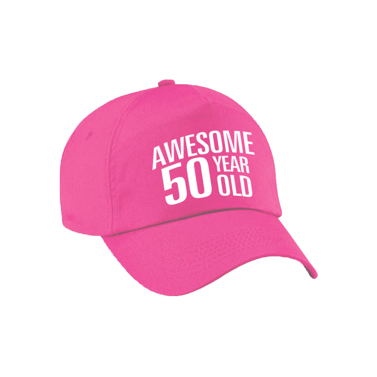 Awesome 50 year old verjaardag pet / cap roze voor dames en heren