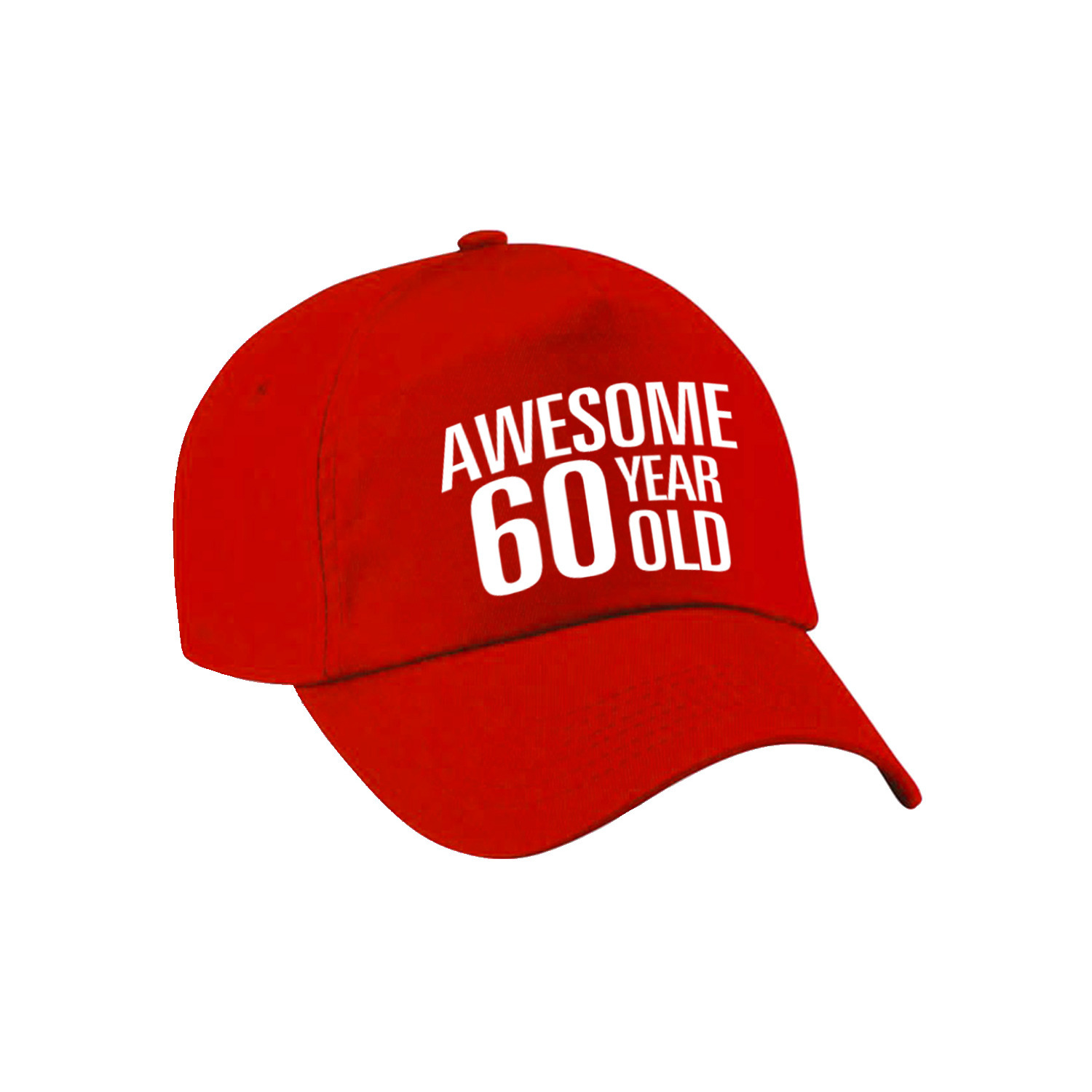 Awesome 60 year old verjaardag pet / cap rood voor dames en heren