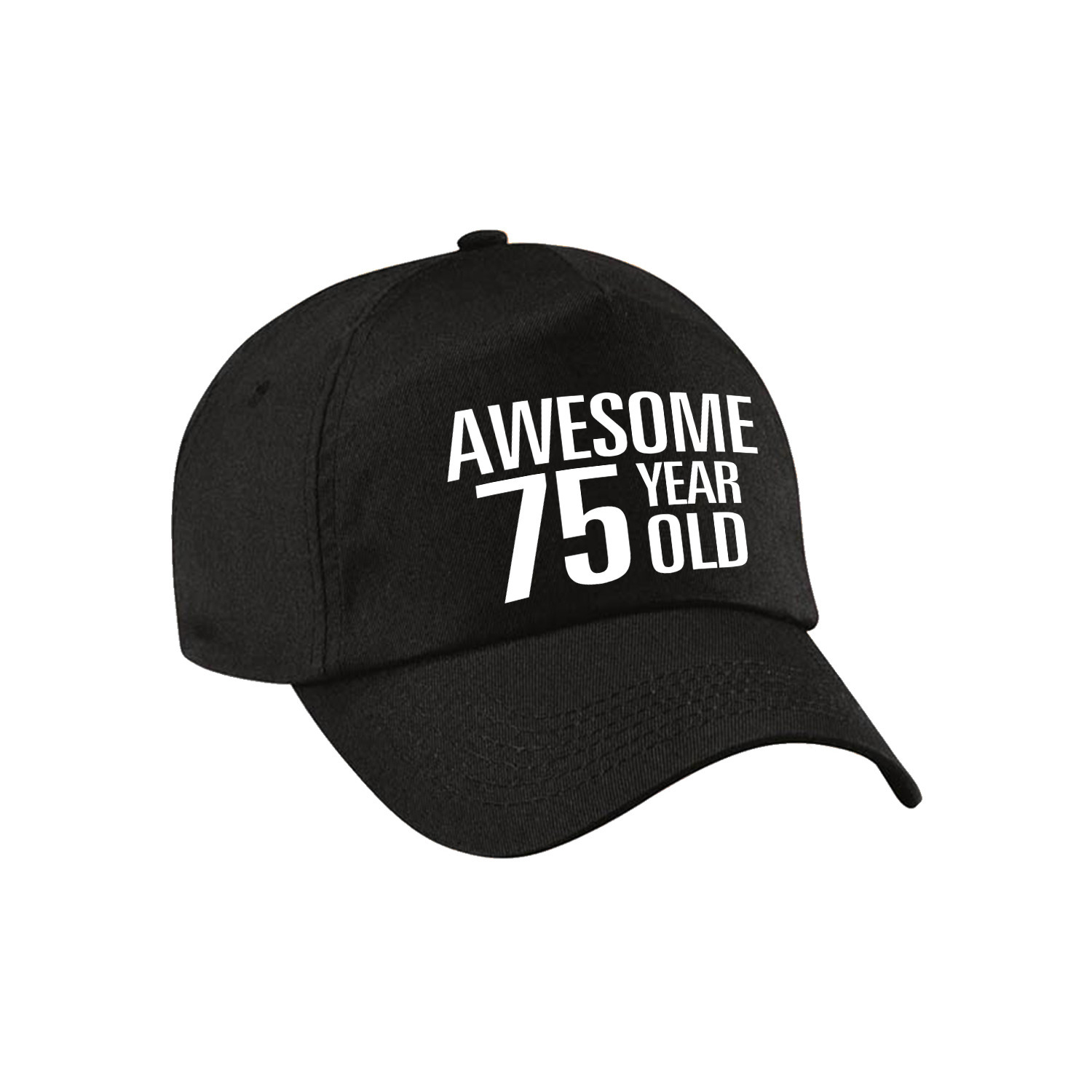 Awesome 75 year old verjaardag pet / cap zwart voor dames en heren