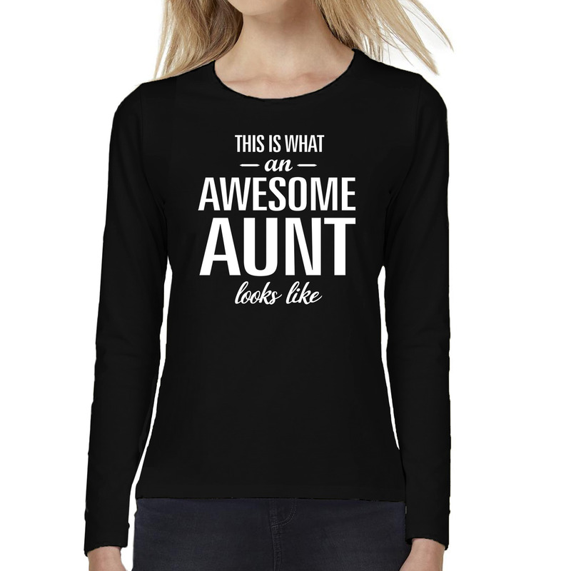Awesome aunt / tante cadeau t-shirt long sleeves dames
