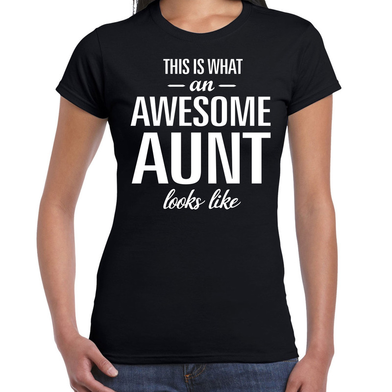 Awesome aunt / tante cadeau t-shirt zwart dames